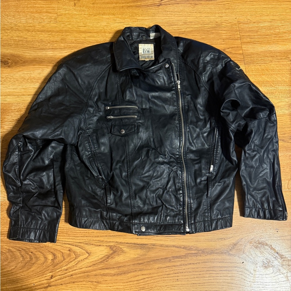 Vintage Together Leather Jacket Motorcycle Moto Biker Goth Women’s Size 10 RARE